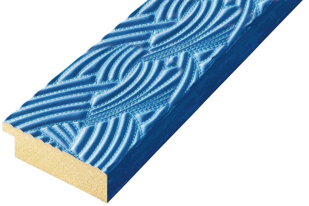 Asta ayous larg. mm 65 - decorazioni in rilievo color blu