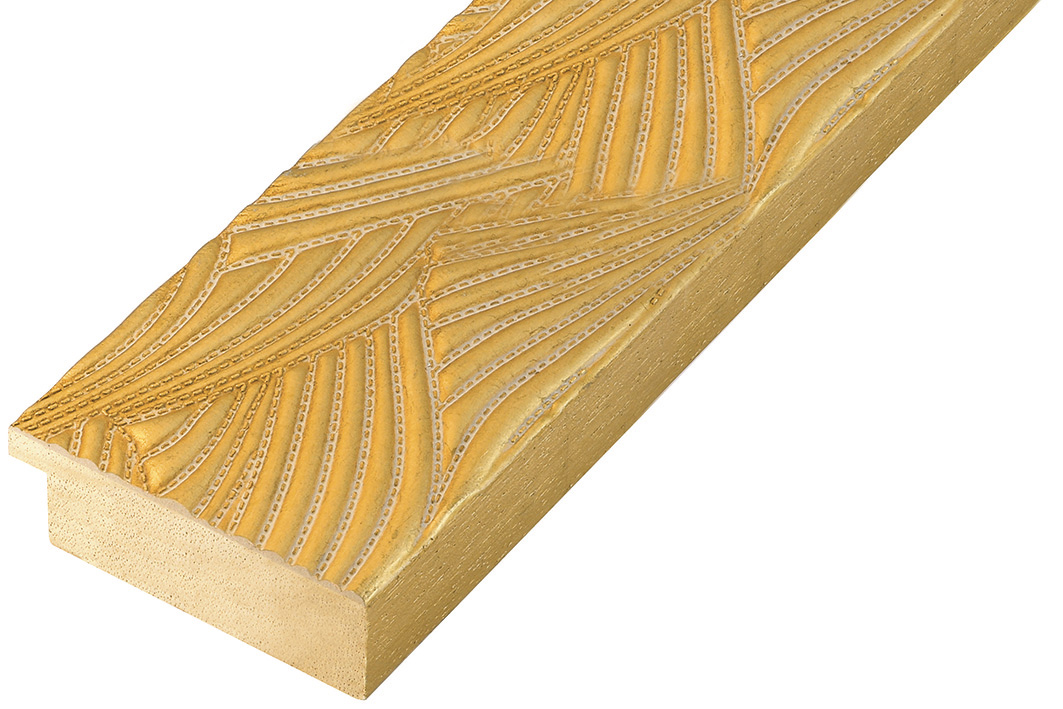 Moulding ayous 65mm - gold with relief decorations
