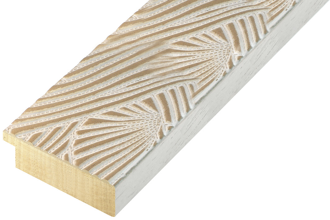 Moulding ayous 65mm - sand colour with relief decorations