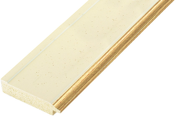 Asta in pino giuntato per pass - larg. mm 45 - Beige filo oro - 45BEIGEORO