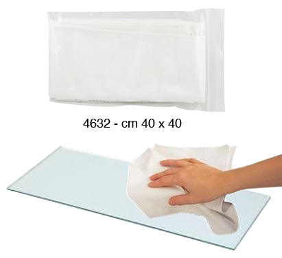 Panno microfibra bianco per la pulizia del vetro - cm 41x39