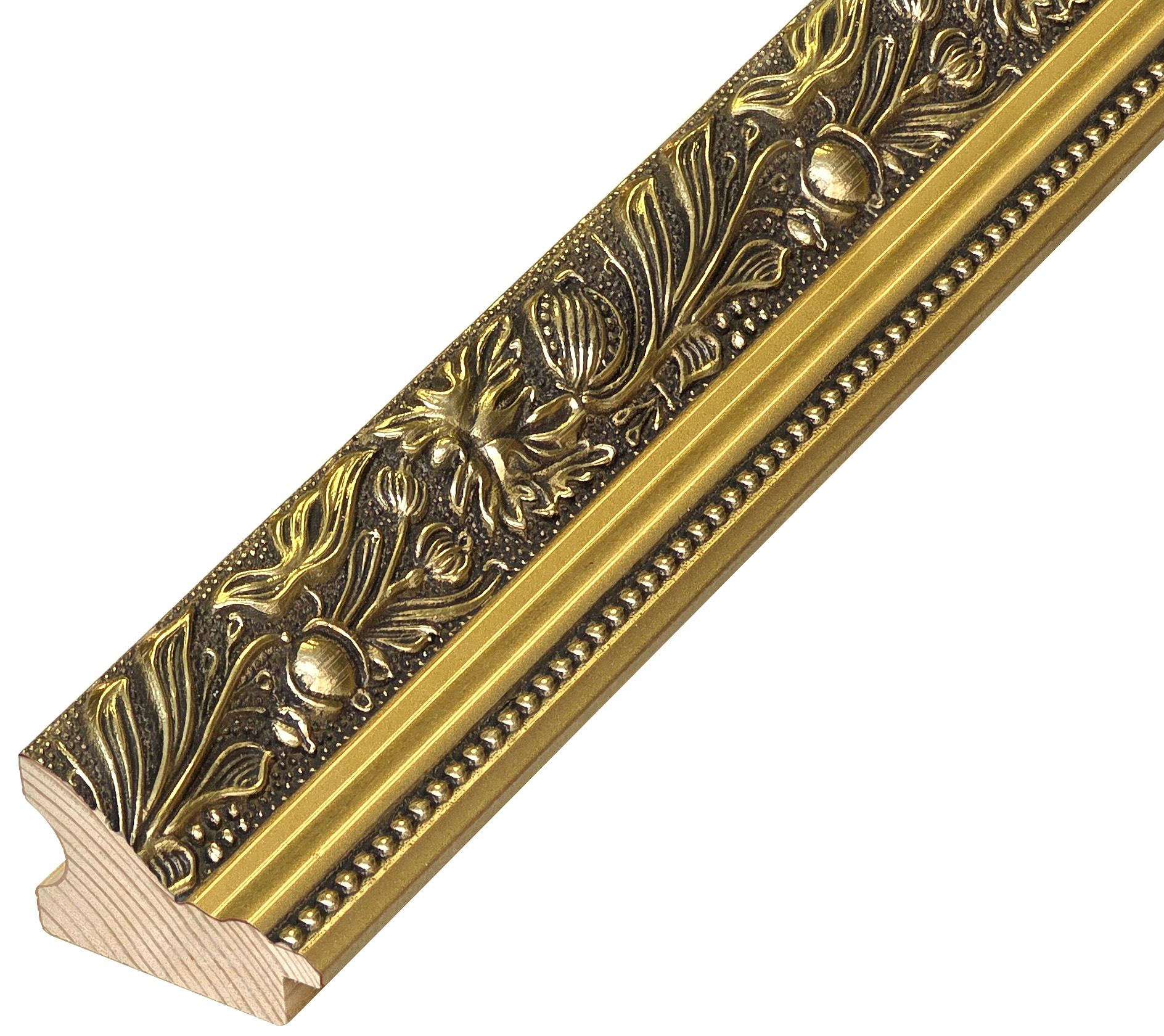 Asta pino giuntato - Largh. 57mm Alt. 38 - Oro lucido con decorazioni - 464OROLUC