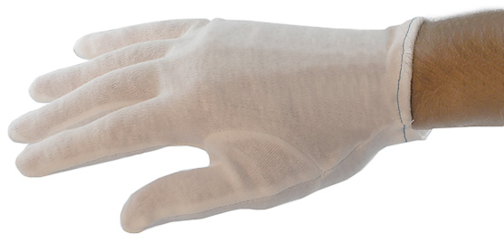 Coppia guanti bianchi puro cotone - misura media