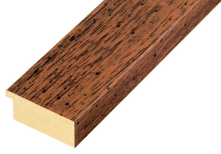 Moulding ayous, width 48mm height 20 - wormhole effect walnut