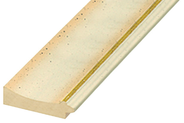 Liner ayous 50mm - convex shape, cream coloured, gold edge