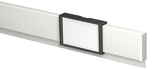 Binario Info Rail per esporre fogli, bianco con 4 targhette - 1 mt