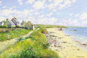 Dipinto: cm 30x40 - Villaggio sul mare