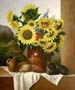 Dipinto: cm 50x70 - Vaso di girasoli