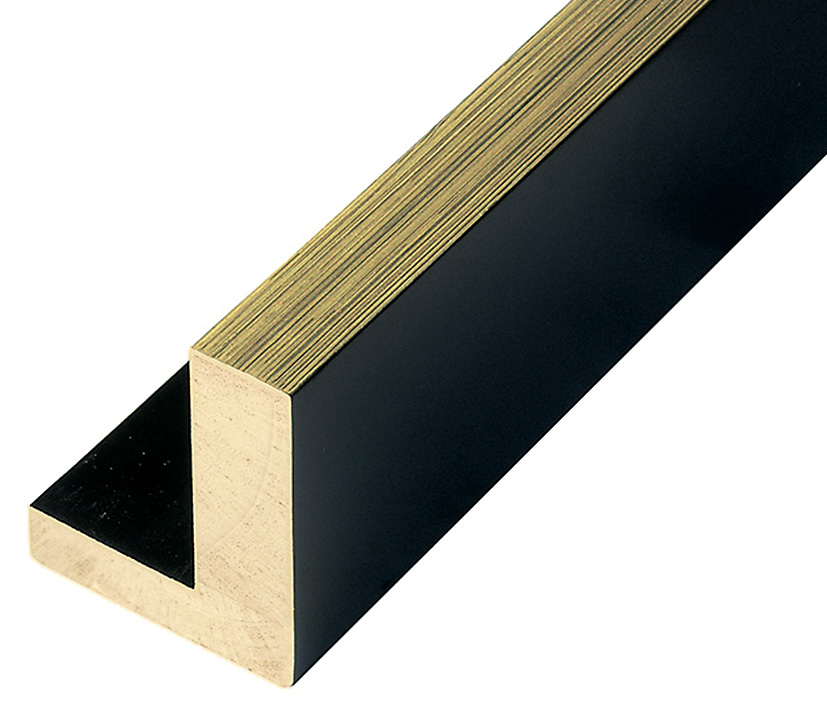 Moulding Jelutong L shape, Width 45mm Height 55 Black-Gold