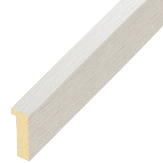 Moulding ayous, width 10mm height 25 - White, open grain