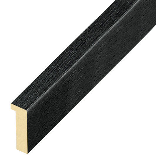 Moulding ayous, width 10mm height 25 - Black, open grain