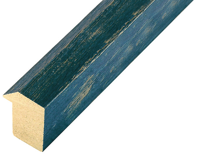 Moulding ayous, width 27mm, height 35, distressed blue