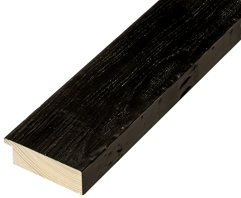 Moulding pine - Width 67mm Height 19 - rustic finish, ebony