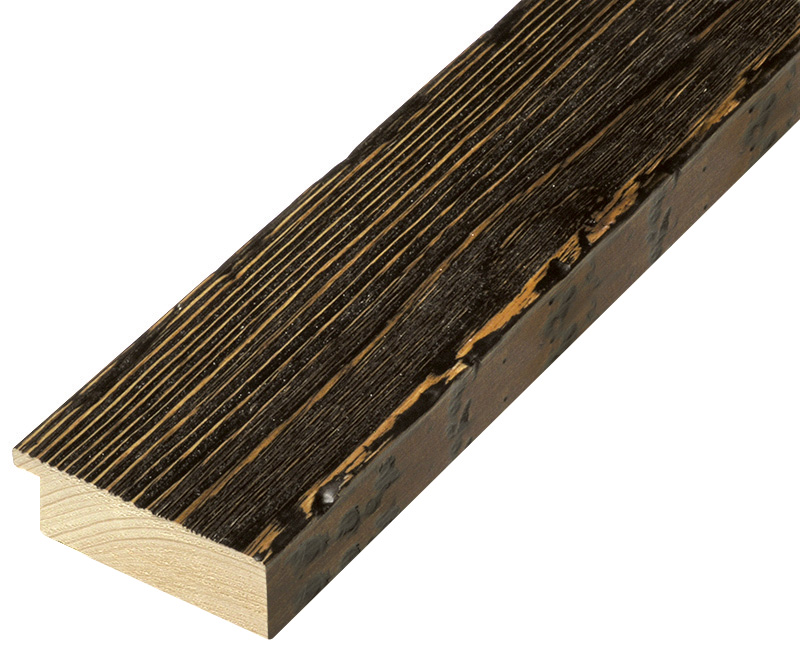 Moulding pine - Width 67mm Height 19 - rustic finish, wenge