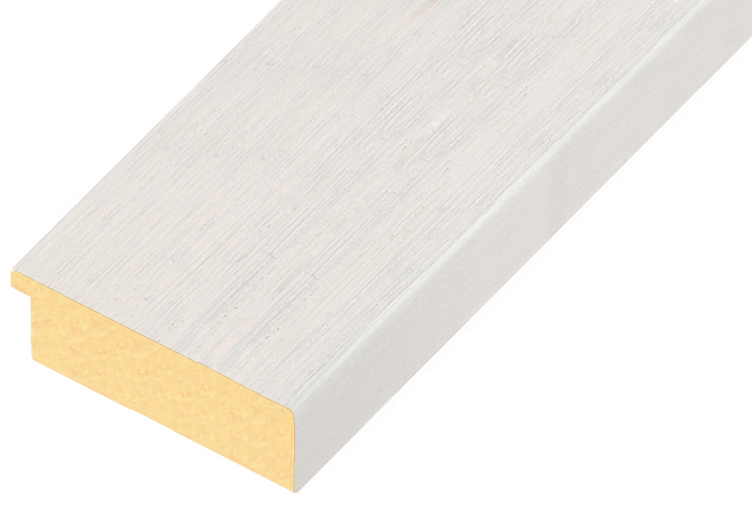 Moulding ayous, width 68mm height 20 - white, open grain