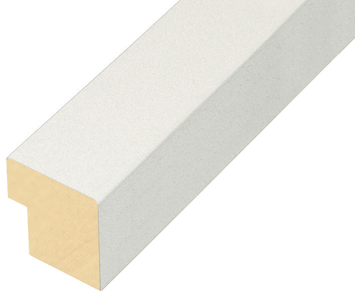 Moulding finger joint pine, width 40mm height 45 - Matt white