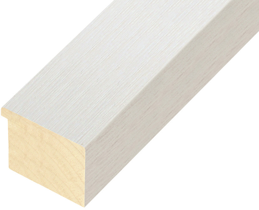 Moulding ayous, width 50mm height 32 - White, open grain