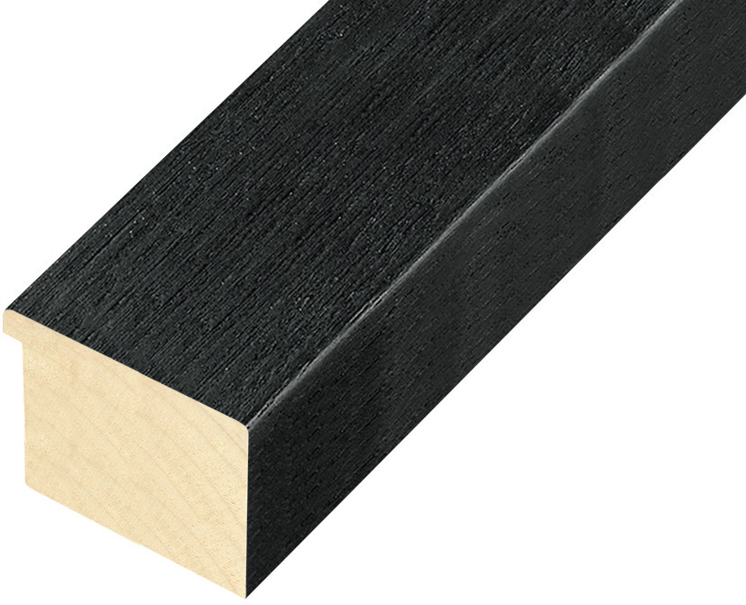Moulding ayous, width 50mm height 32 - Black, open grain