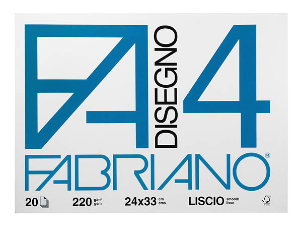 Fabriano Disegno4 gr.220 liscia - cm 33x48 Blocco 20 fg