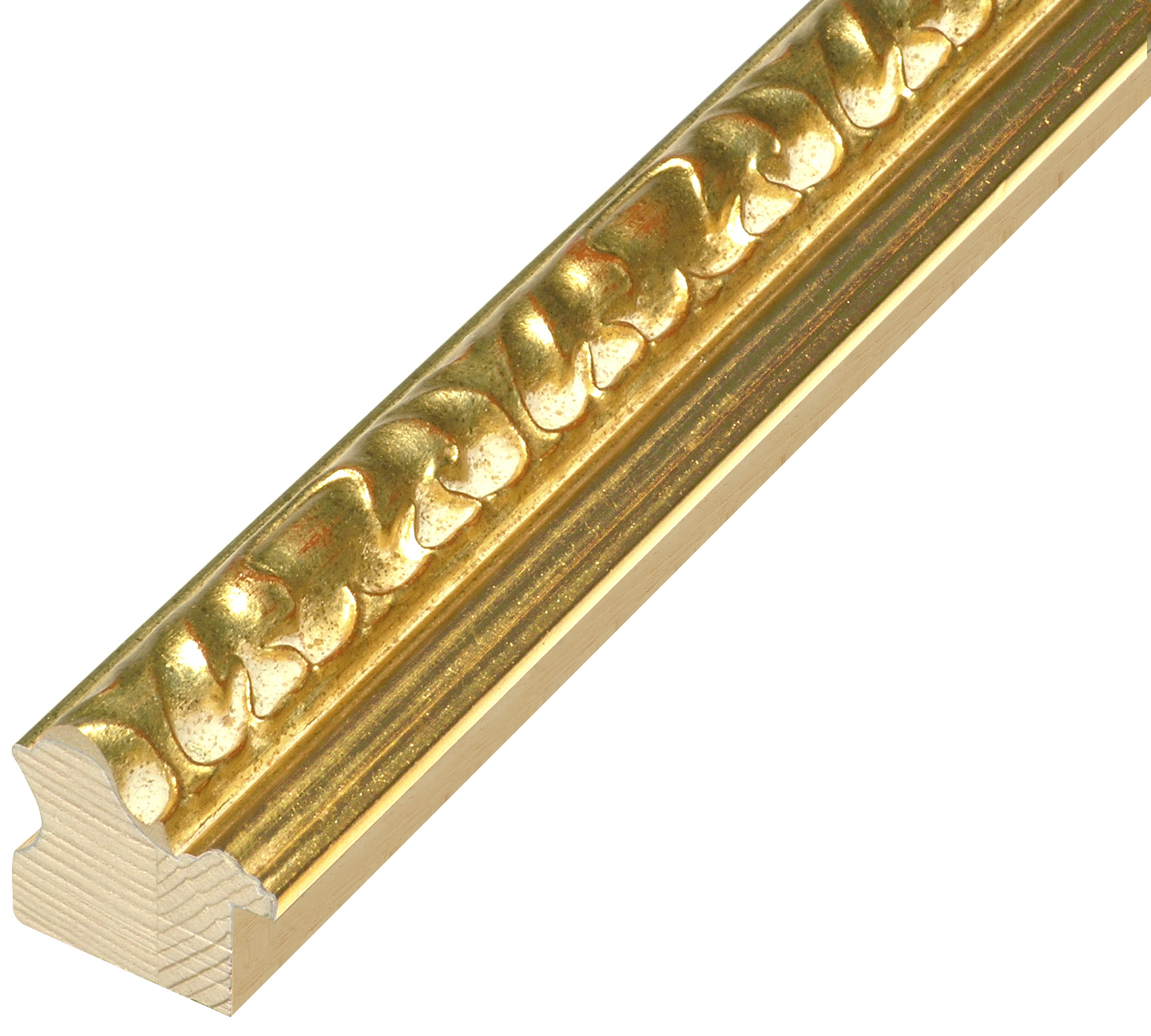 Asta in pino - Larghezza 40mm Altezza 38 - Oro con decorazioni