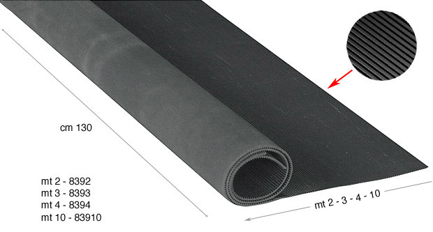 Gomma centorighe - rotolo altezza cm 130 lunghezza metri 4