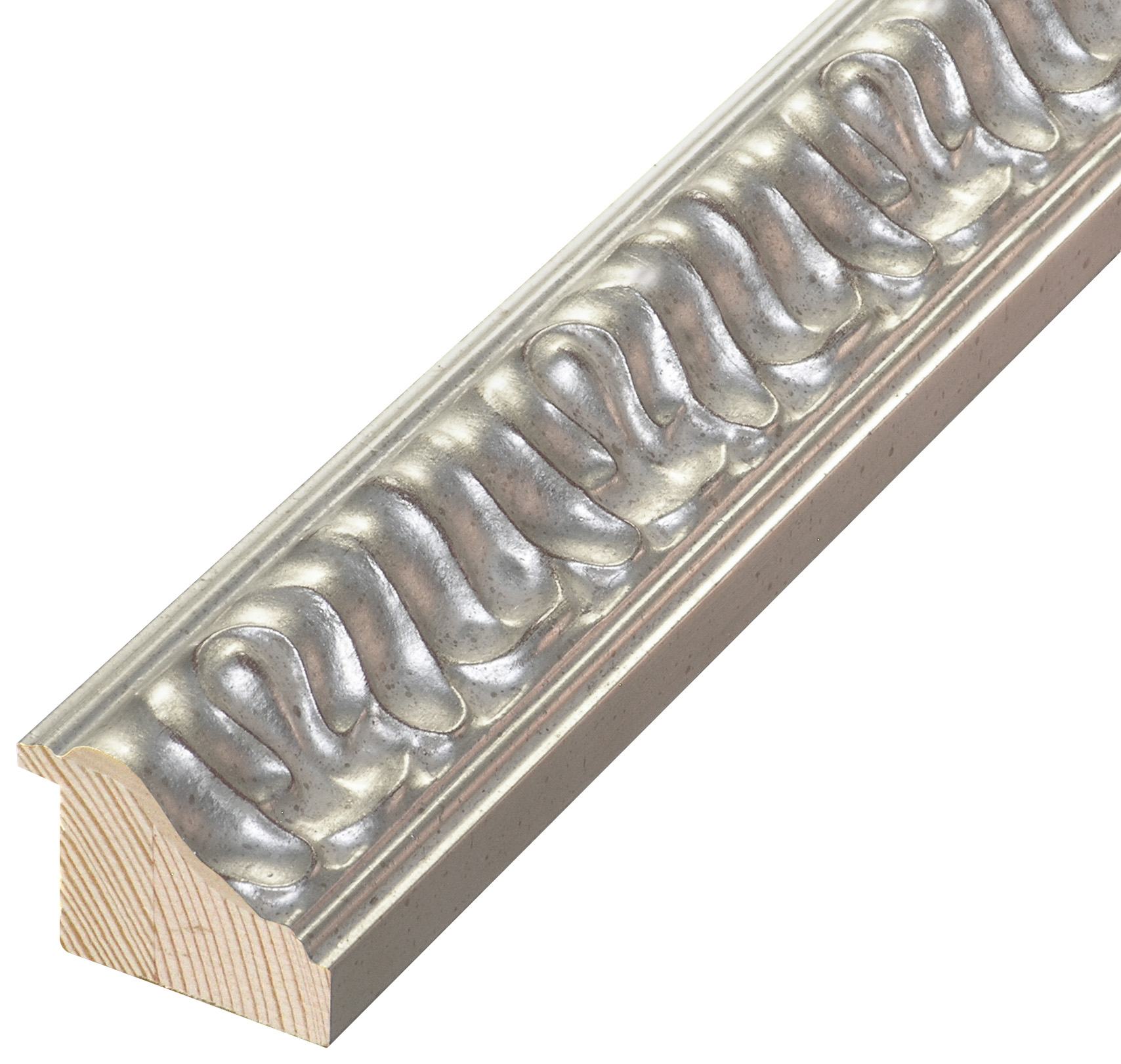 Asta in pino - Larghezza 45mm Altezza 34 - Argento con decorazioni - 845ARG