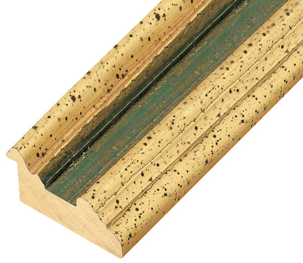 Asta ayous larg.75mm alt.34 - finitura oro con gola verde - 863VERDE