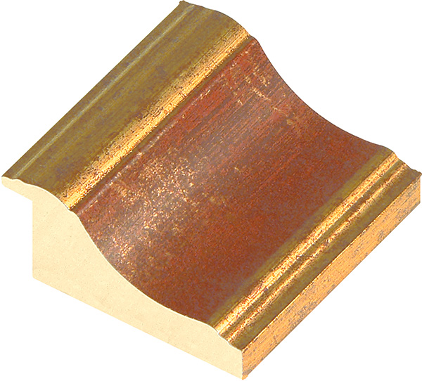 Asta ayous larg.65mm alt.31 - finitura oro con gola rossa - 868ROSSO