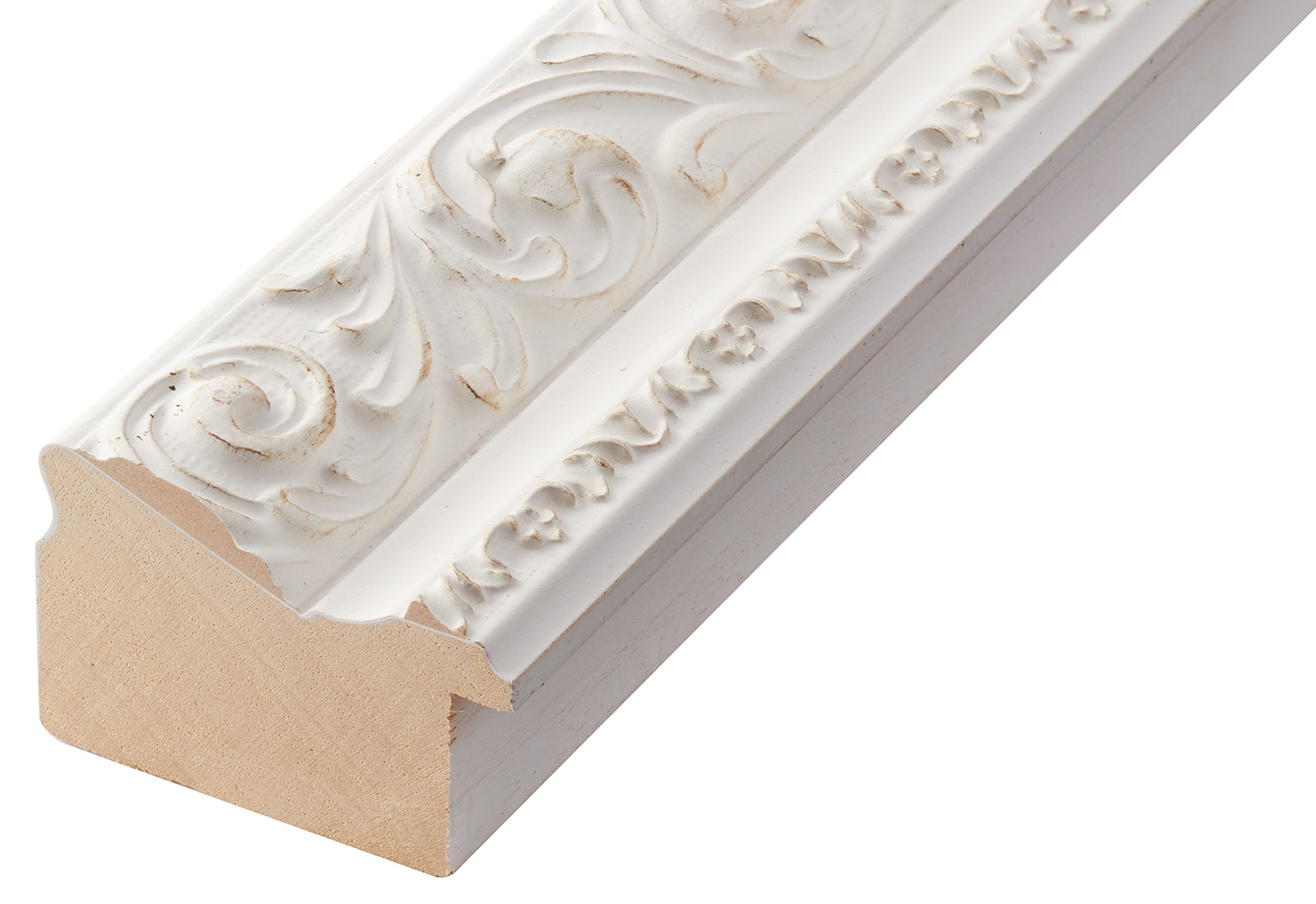 Asta ayous larg.64mm alt.44 - bianco, decorazioni in rilievo - 936BIANCO