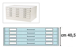 Corpo cassettiera cm 75x116 a 5 cassetti