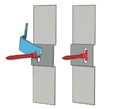 Coppia di piastre adesive + 2 viti a T