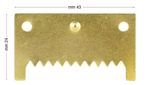Attaccaglie dentate in ferro ottonato, piatte - 100 pz