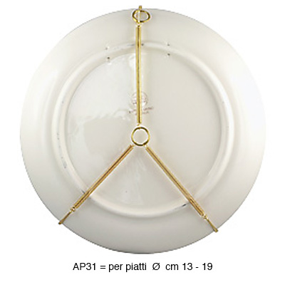 Ganci appendipiatti ottone n.1 per piatti con diam. cm 13 a 19 - 2 pz