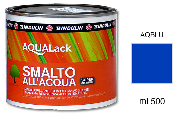 Colori all'acqua per legno - Barattolo 500 ml - Blu satinato