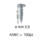 Viti ferro mm 14 testa croce - Confez.100 pz