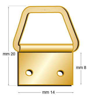 Attaccaglie trapezoidali ottonate n.3 - Confez.500