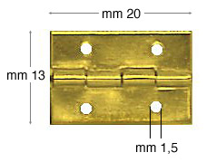 Cerniere ferro ottonato mm 13x20 - Confez.200