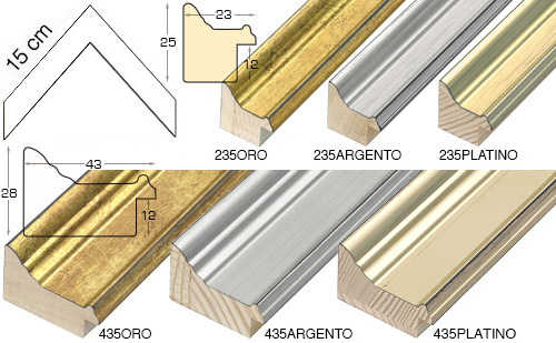 Serie completa di campioni ad angolo dell'asta 435 (6 pezzi)