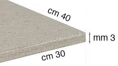 Cartone grigio - spessore mm 3 - cm 30x40