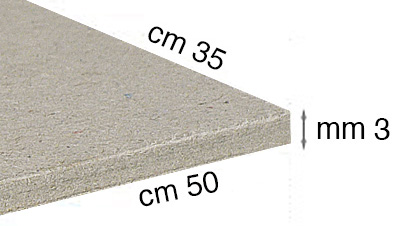 Cartone grigio - spessore mm 3 - cm 35x50