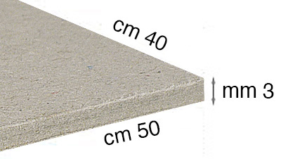 Cartone grigio - spessore mm 3 - cm 40x50