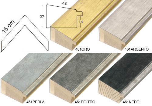 Serie completa di campioni ad angolo delle aste modello 461 (3 pezzi)