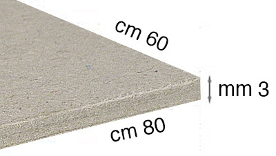 Cartone grigio - spessore mm 3 - cm 60x80