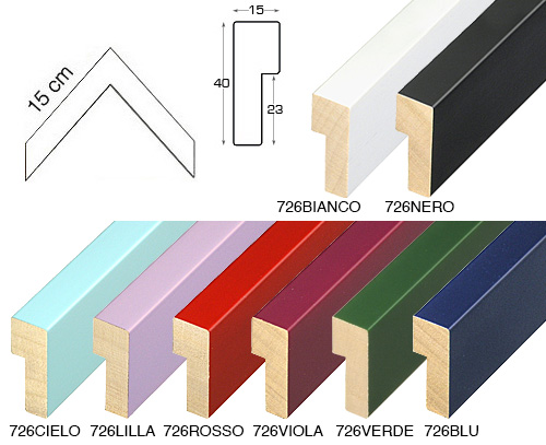 Serie completa di campioni ad angolo dell'asta 726 (8 pezzi)