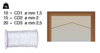 Cordicella per quadri - mt 300 - resistenza 20 kg