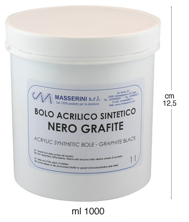 Bolo acrilico all'acqua nero  - 1000 ml