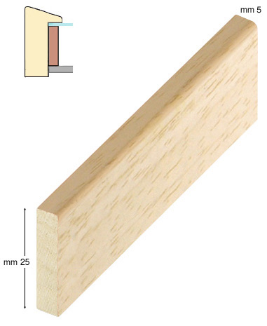 Distanziatore in ayous grezzo mm 5x25 - D25G