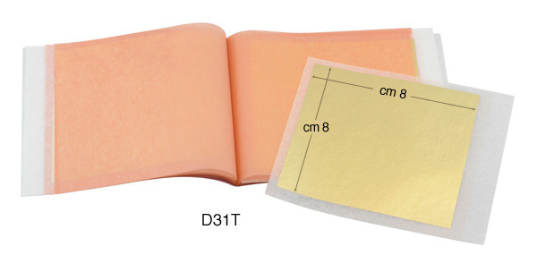 Foglia oro fino 22 carati cm 8x8 - libretto di 25 fogli decalco