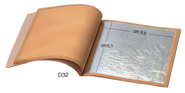 Foglia argento fino cm 9,5x9,5 - libretto di 25 fogli