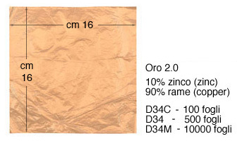 Foglia imitazione cm 16x16 - Oro 